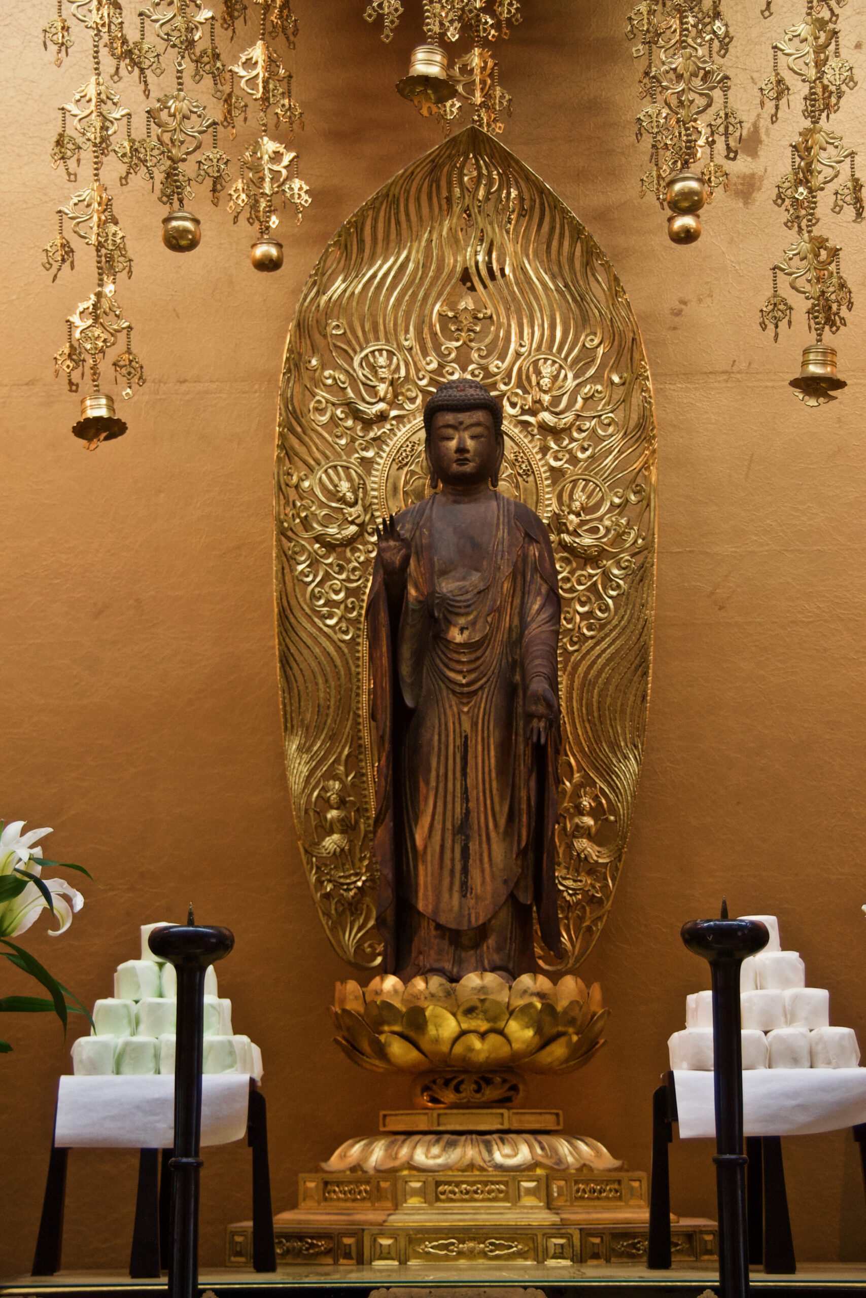 ◇『徳川家 金銅観音菩薩彫経筒 三つ葉葵紋』◇検）仏像 徳川